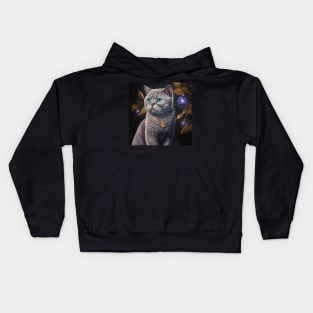 Glamorous British Shorthair Kitten Kids Hoodie